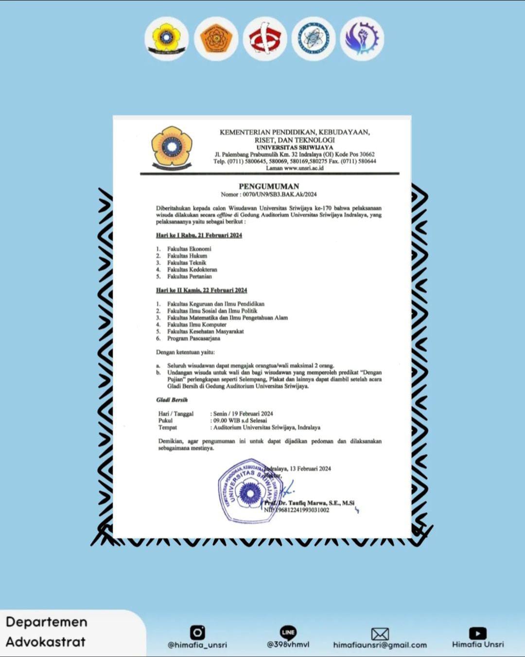 Sekilas Info Adkesma #4: Pengumuman Wisuda Ke-170